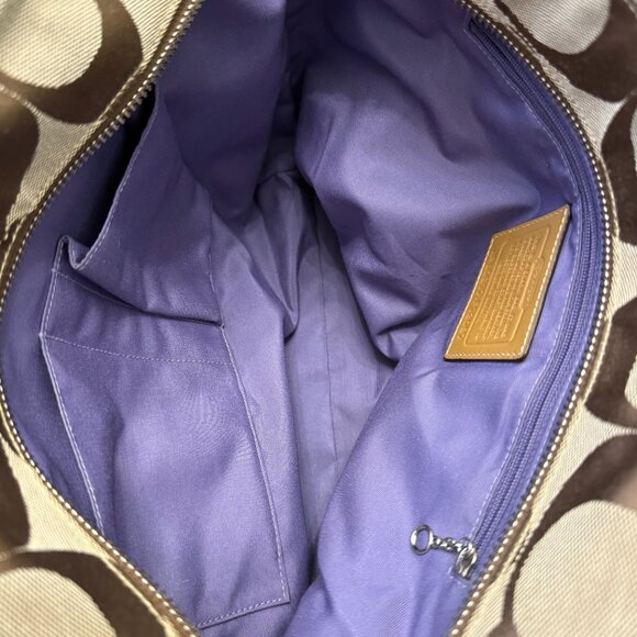 Coach Brown Patterned Tote Bag with Dual Handles - Picture 10 of 11